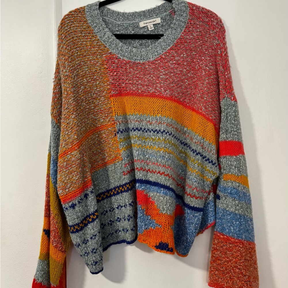Francesca's Collections Multicolor Knit Sweater